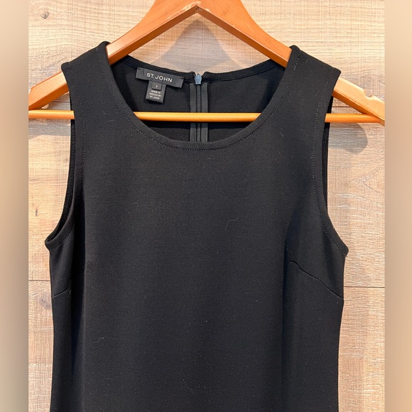 NWOT St John Collection Sleeveless black Milano wool Knit Dress Size 2 - Picture 8 of 11